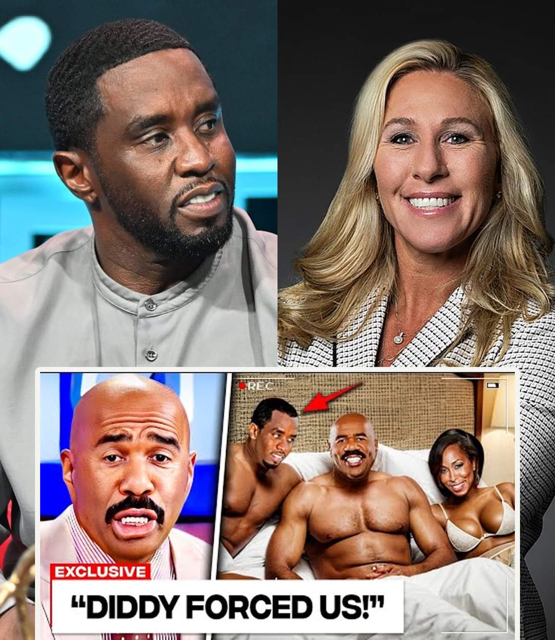 (VIDEO) Steve Harvey PANICS After SHOCKING Video EXPOSES Him With Diddy and Marjorie