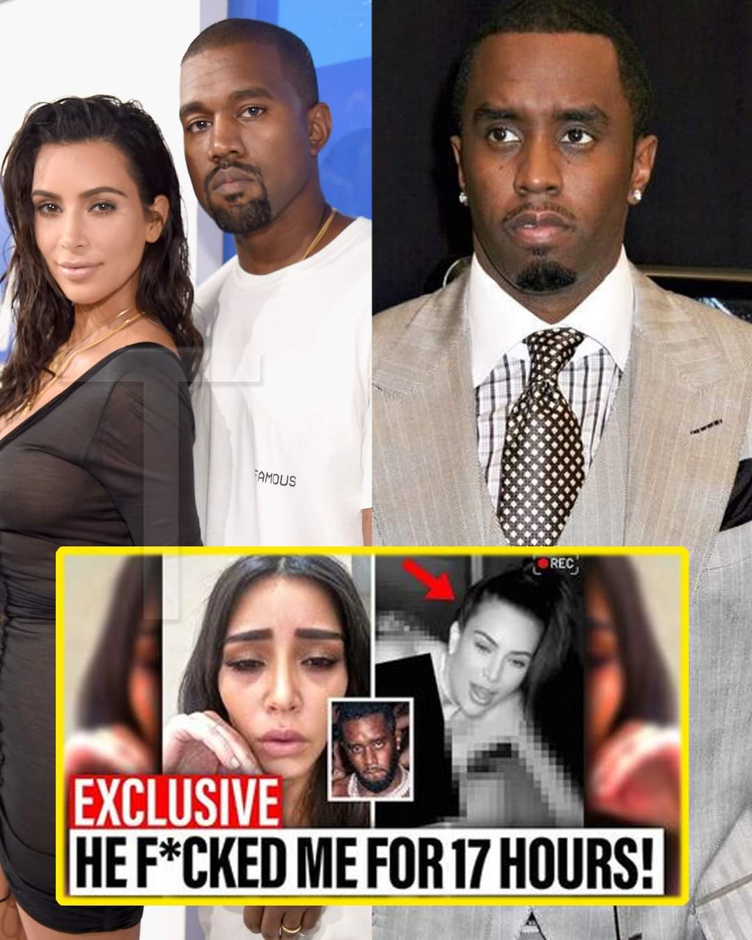 “He F*CKED Her Daily!” Kanye West LEAKS Video Of Kim Kardashian Being Diddy’s VIP Freak0ff Worker…