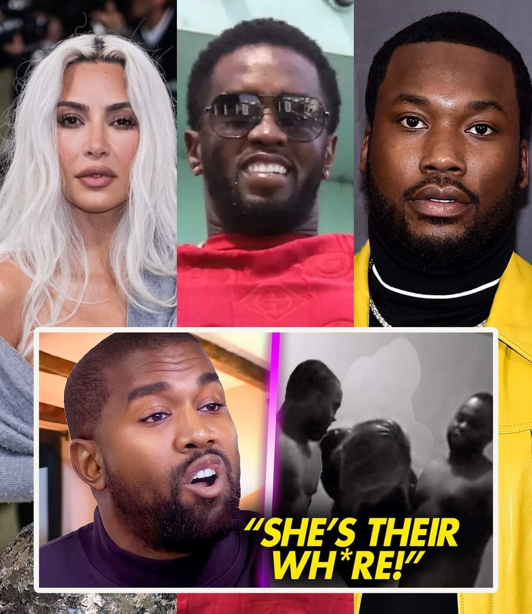 (VIDEO) Kanye West Leaks FreakOff Video Between Kim Kardashian, Diddy & Meek Mill