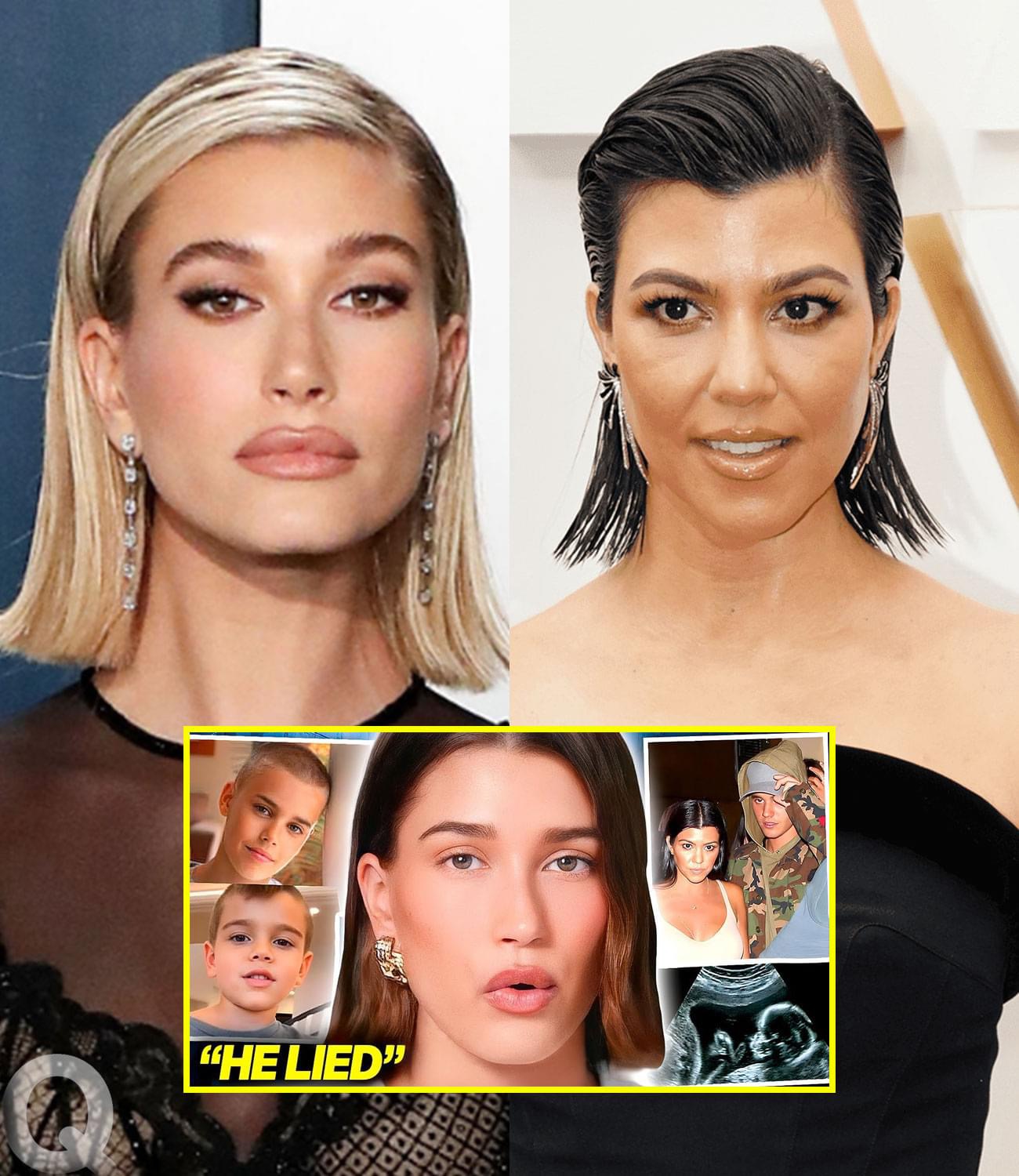 Hailey Bieber EXPOSES Justins Secret Kid with Kourtney Kardashian