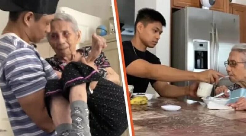 To avoid sending 96-year-old grandmother to a care home, grandson cares for her 24/7.