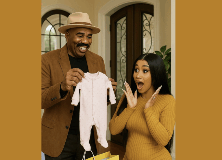 Steve Harvey Surprises Cardi B at Her Home with Baby Gifts — Heartwarming Visit Leaves the Rapper in Tears as They Share a Beautiful Moment About Family and Love!