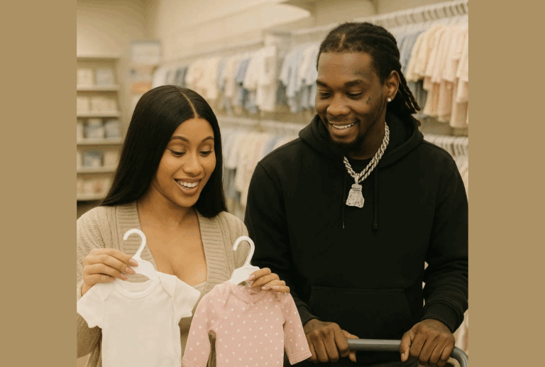 Cardi B compared baby outfits while Offset smiled proudly, and their newborn slept peacefully in the cart, creating the sweetest family shopping moment ever