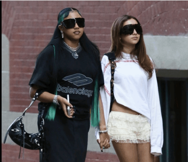 Kim Kardashian’s 12-year-old daughter, North West, was seen in New York City with a friend, dressed head-to-toe in designer clothes worth over $10,000.