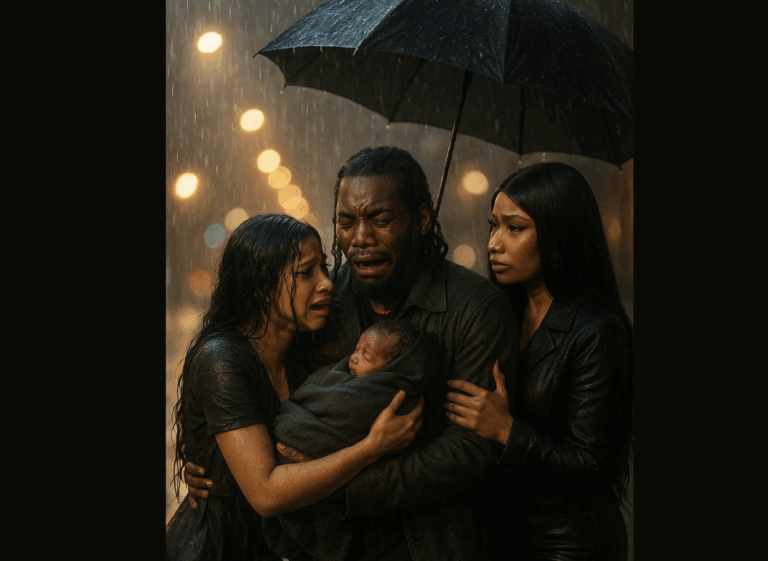 Offset, Cardi B, and Nicki Minaj Unite in a Powerful Rain-Soaked Moment of Love, Grief, and Strength