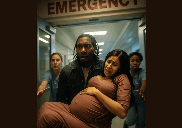 Cardi B and Offset create a dramatic, heart-stopping moment in this scene as Offset rushes her into the emergency room, holding her tight while doctors race alongside them. The panic on their faces, the urgency in the hallway, and the intensity of the moment instantly pull viewers in. Fans are reacting nonstop to how emotional and gripping this looks.