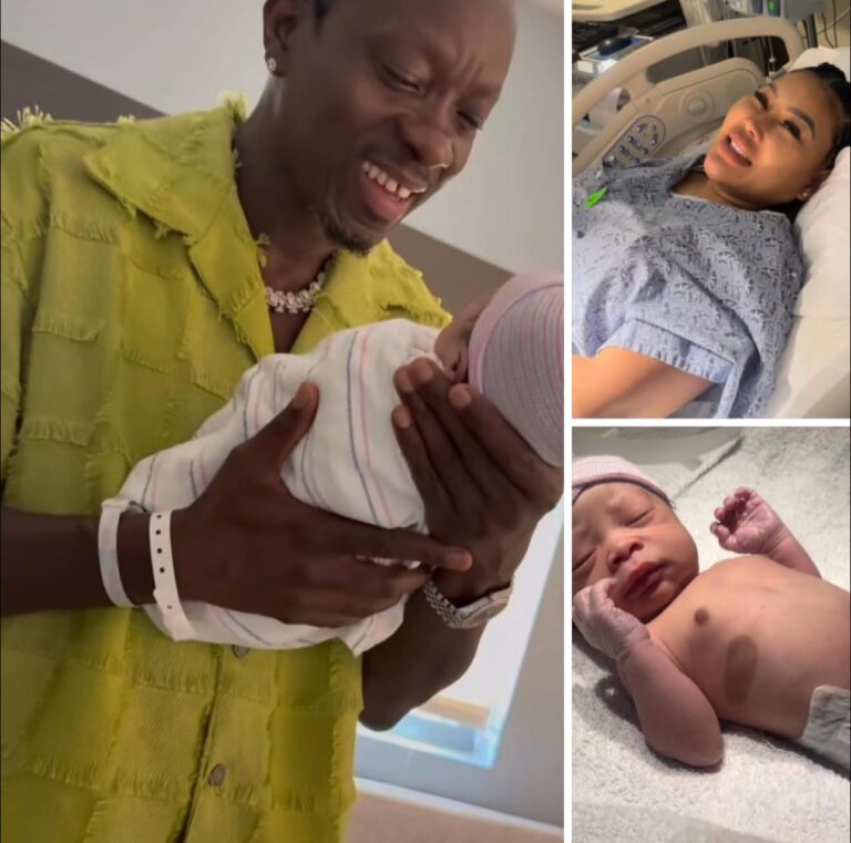 Michael  Blackson and girlfriend  welcomed his first after his 18years old son.