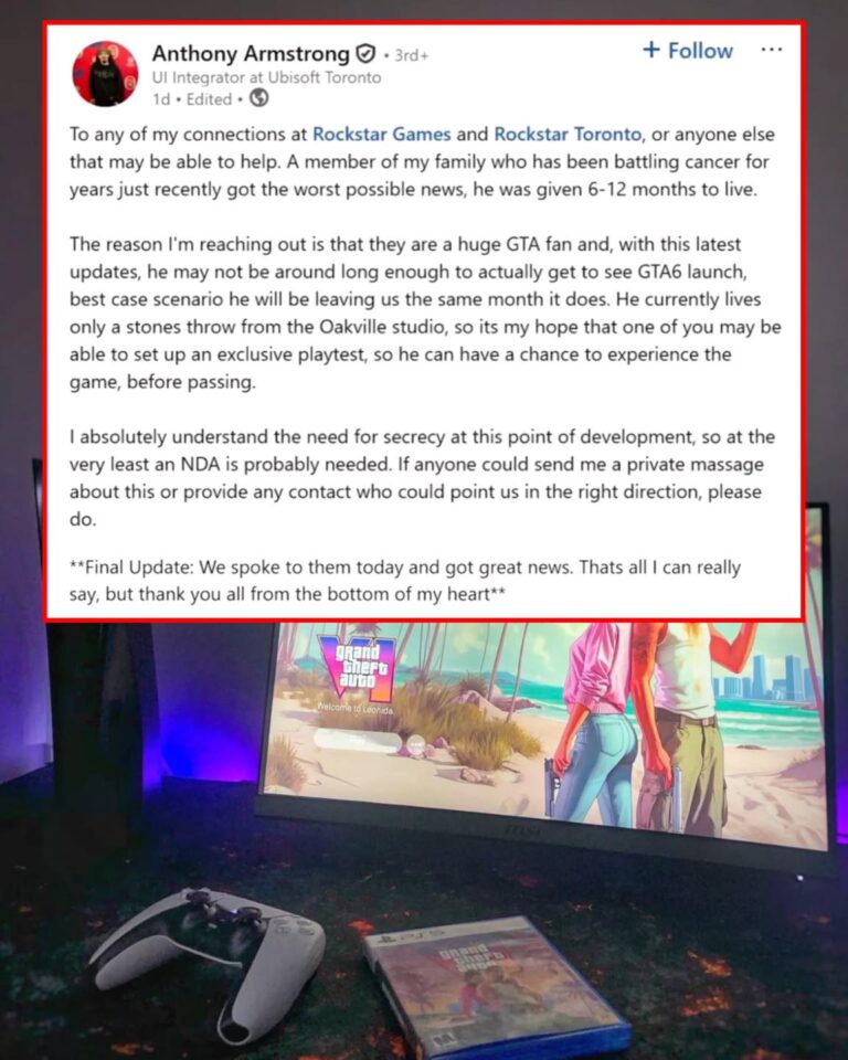 Rockstar Games reportedly granted early access to GTA 6 to a terminally ill fan after his family shared his story publicly