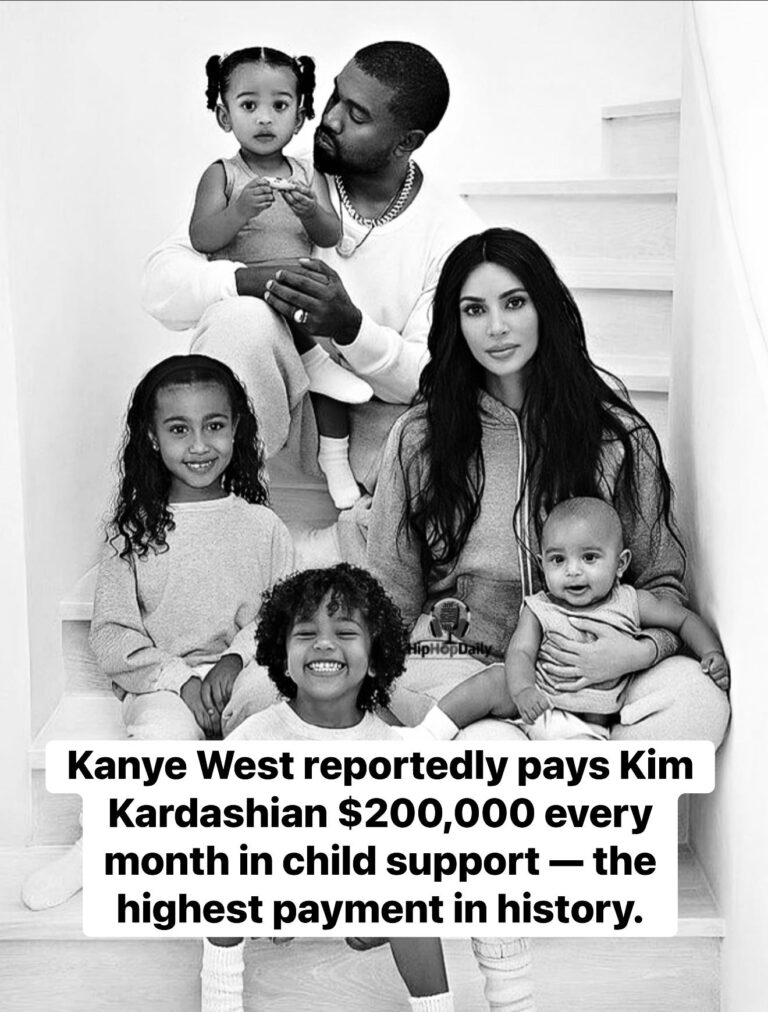 Kanye West reportedly pays Kim Kardashian $200,000 every month in child support — the highest payment in history.