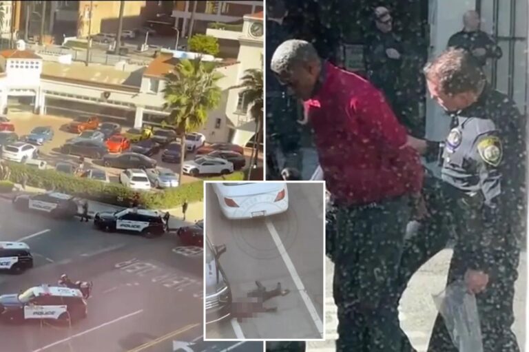 Man dies after being beaten, run over in Beverly Hills; suspect arrested