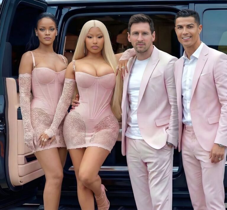 Finally, the day has arrived 😭 Nicki Minaj, Rihanna, Messi and Ronaldo are together 💕
