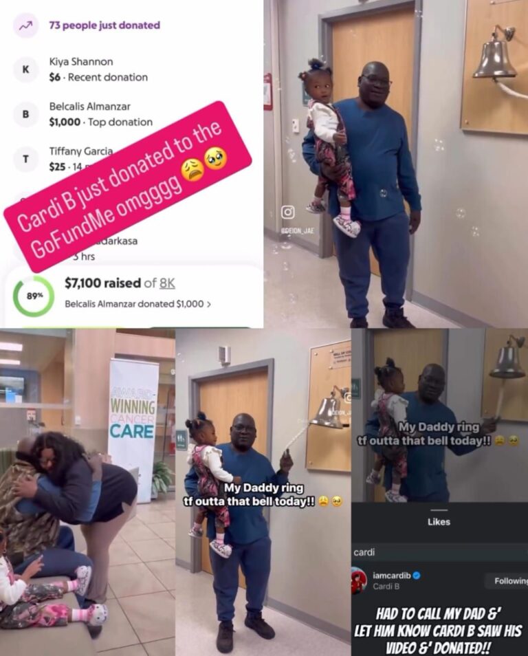 Cardi B donated $1,000 to the GoFundMe account of a fan’s dad currently in recovery from cancer.