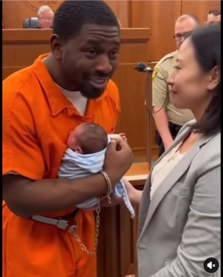 Heartfelt Moment: Inmate Meets His Newborn for the First Time Inside Courtroom