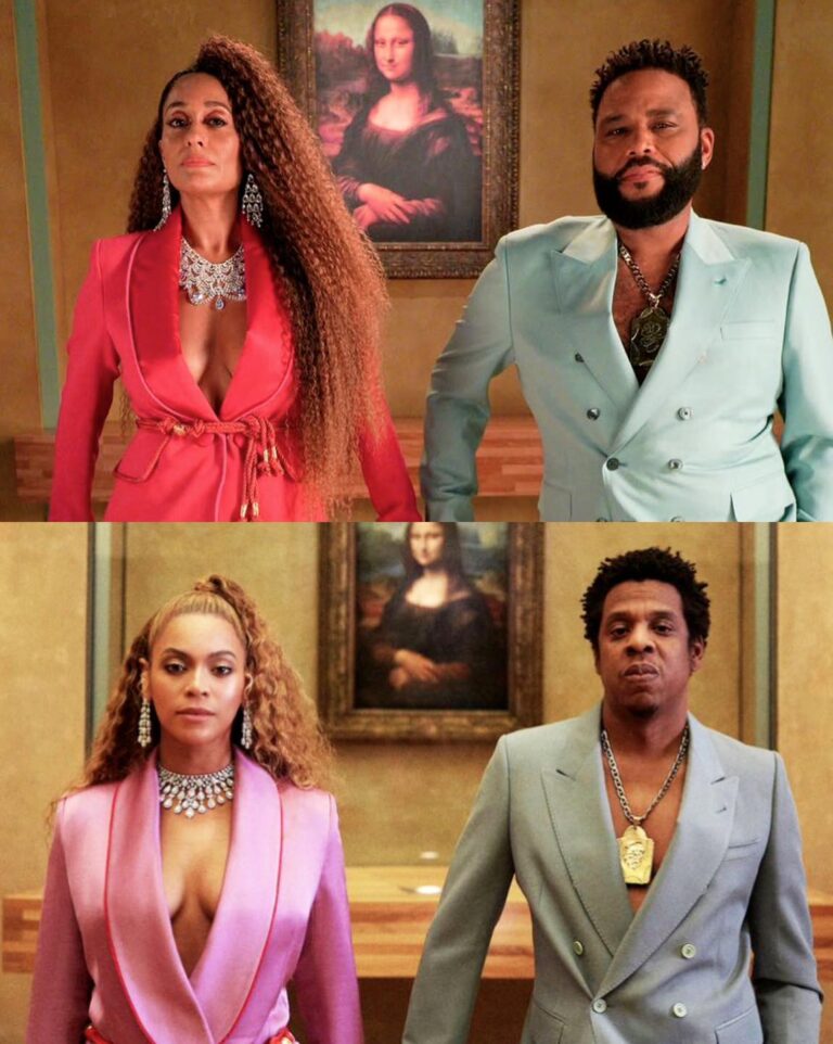 Tracee Ellis & Anthony Anderson recreated the iconic Beyoncé and Jay Z Louvre moment and snapped ❤️