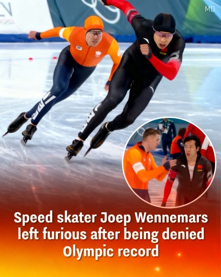 Speed Skater Joep Wennemars Reacts After Incident Prevents Record-Breaking Olympic Finish