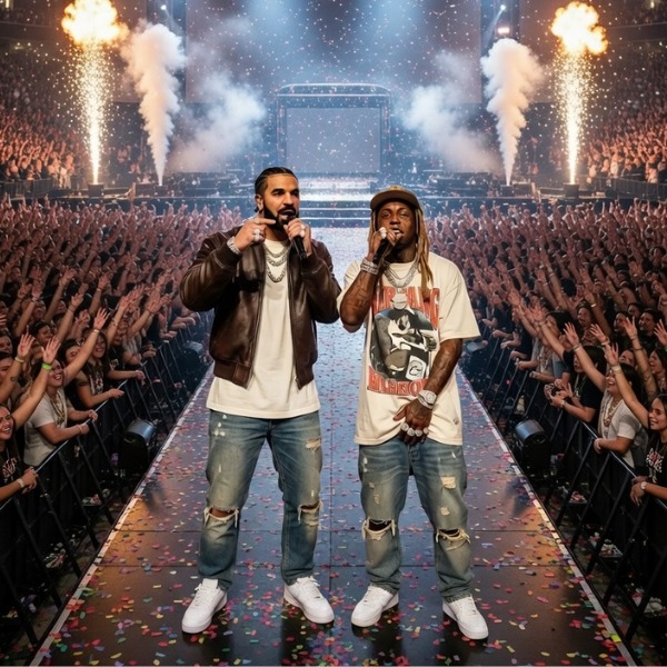 THE CROWD LOST IT… AND NO ONE SAW THIS COMING Lil Wayne was already in control of the stage… then everything changed. Out of nowhere, Drake appeared beside him… and the energy exploded. Fans say the reaction was “instant chaos”… phones up, voices screaming, total frenzy. But some in the crowd claim there were hints before it happened… subtle signs most people missed… Was this really a surprise—or something carefully planned?