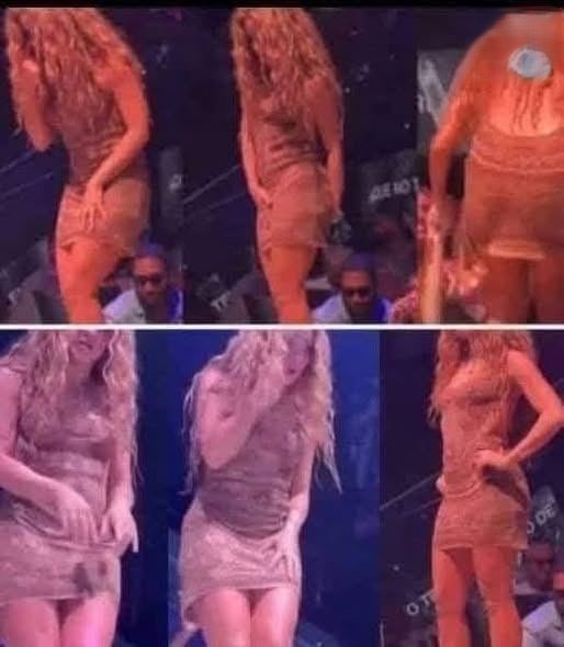 The moment Shakira leaves the stage after noticing that…