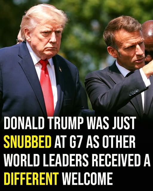 At the G7 summit, Donald Trump appeared to receive a different reception compared to other world leaders, drawing attention online.