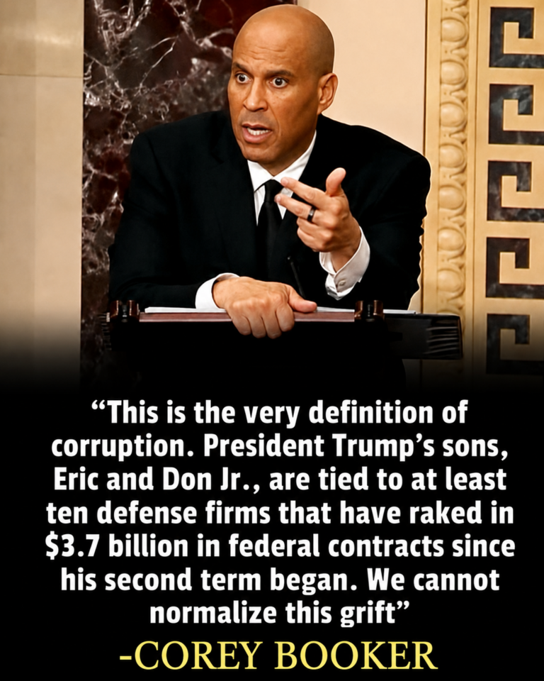 Cory Booker Accuses Trump Family of “Corruption” Over Defense Contract Report