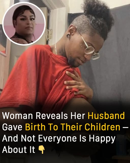 Woman shares pics of her husband giving birth